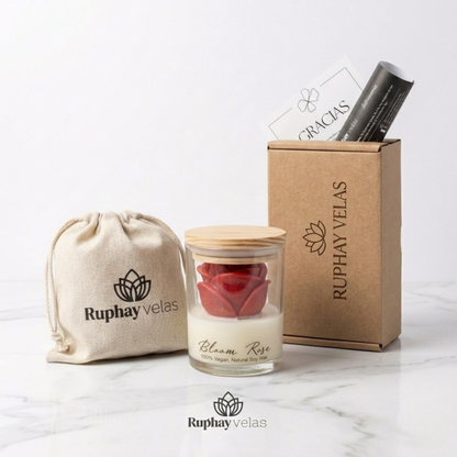Bloom Rose - Vela de soya con Rosa
