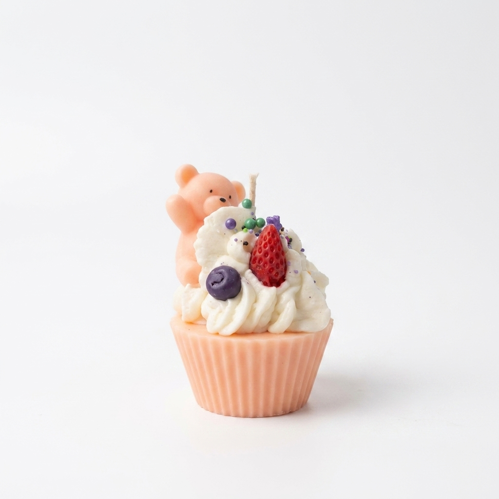 vela naranja cupcake postre