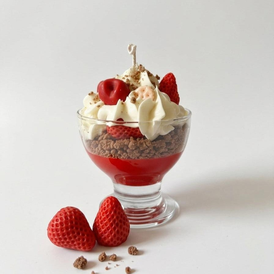 vela helado de fresa artesanal realista