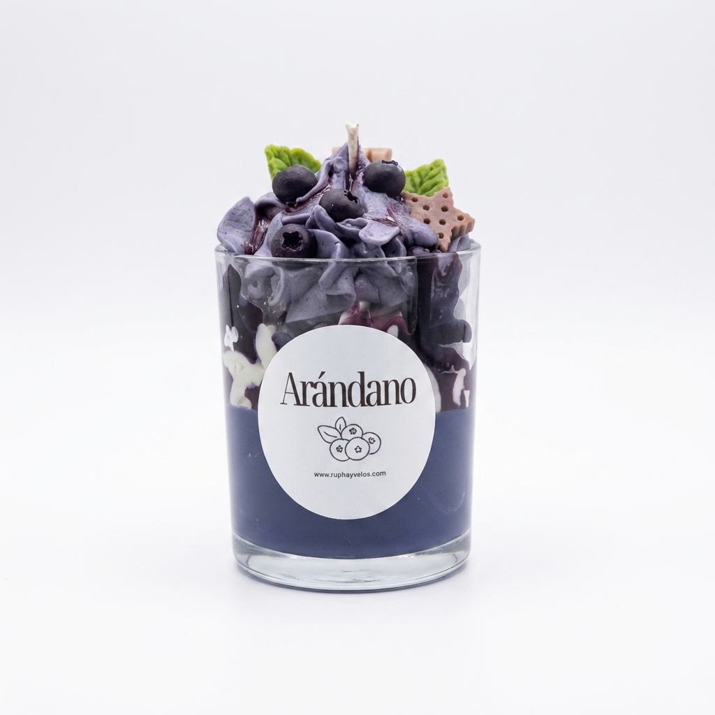 vela de arandano artesanal decorativa