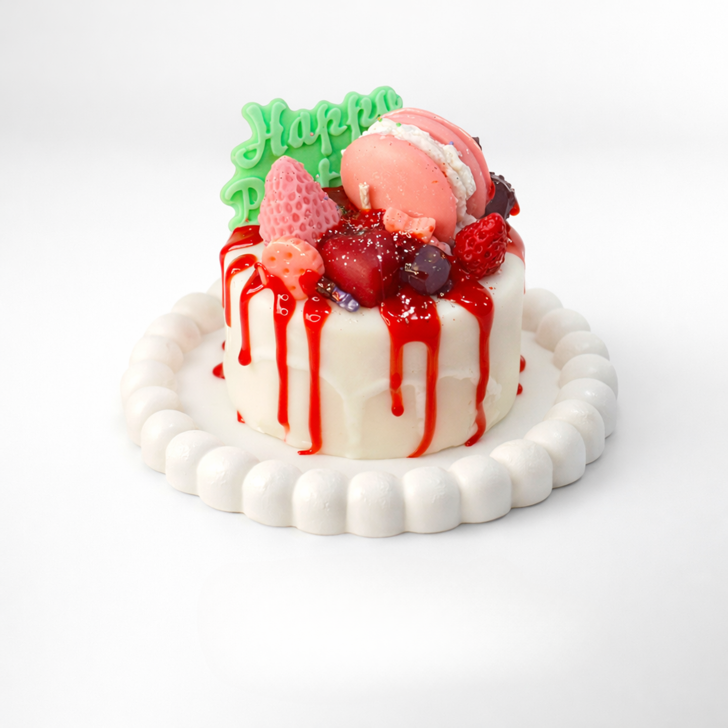 vela de cumpleaños en forma de pastel artesanal